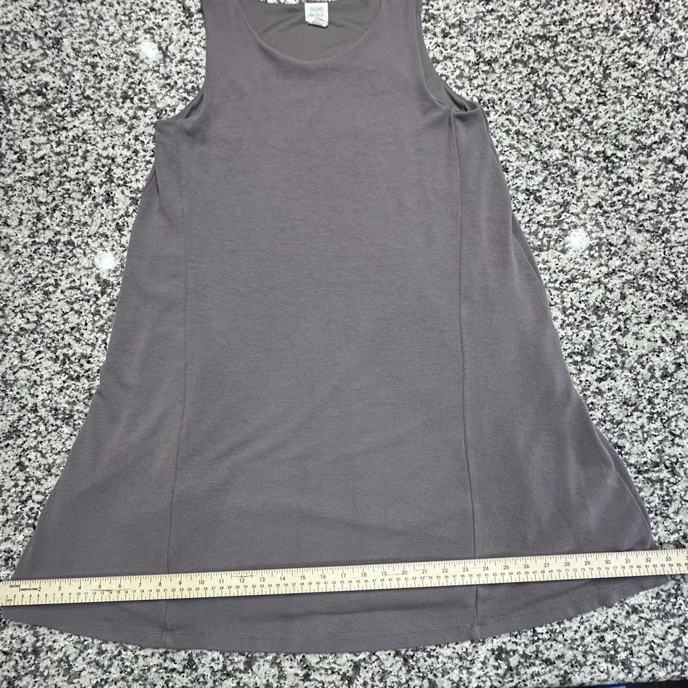 Womens Sigrid Olsen A-Line Tank Dress Knee Length Lined Sleeveless Tan Lagenlook